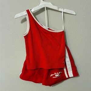 Zara Vibrant Red Top with White Trim set